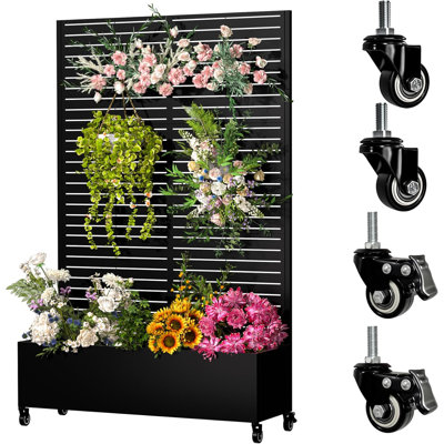 Boîte à fleurs en métal avec treillis