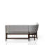 Banc de salle à manger rembourré beige avec revêtement en bois massif de style Mid-Century moderne + solution compacte pour un design long et réversible
