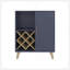 Armoire de bar H 38,6 po, 1 porte, 1 tiroir, 4 tablettes, bleu Alby / chêne naturel - salon
