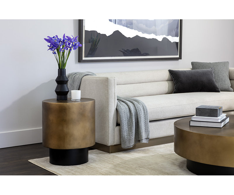 Sanay End Table - Gold, Gold/Black