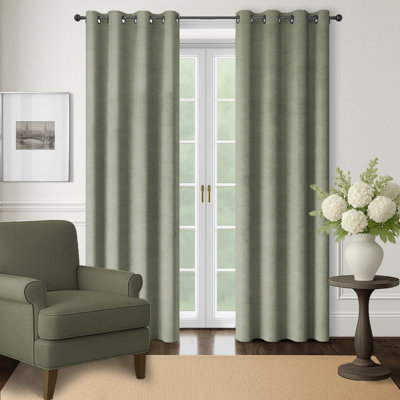 Noa Meadow Grommet Top Drapery Panel Pair (50" W x 132" L)