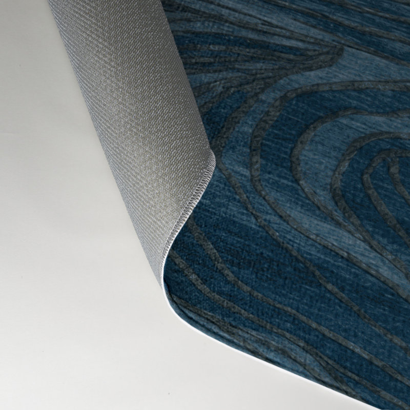 Tapis turc intérieur et extérieur bleu, Rectangle 5 pi x 7 pi