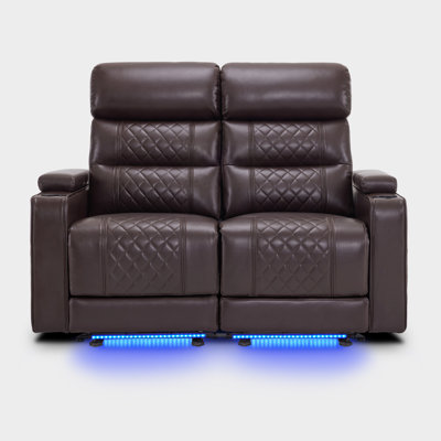 Power Recliner Loveseat Sofa With Adjustable Headrest, Home Theater Seating by Wrought Studio