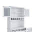Buffet autoportant avec huche, grande armoire de rangement pour garde-manger avec support à vin et tablettes réglables pour la salle à manger-1370307712