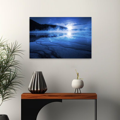 Blue Prismatic Sunset Abstract Contemporary Art
