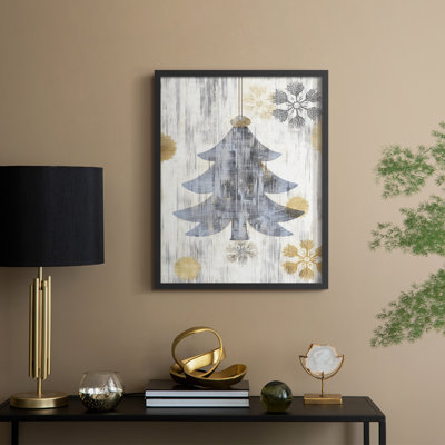 «Christmas Holiday Art CCLXVIII», reproduction d'art encadrée - bois massif