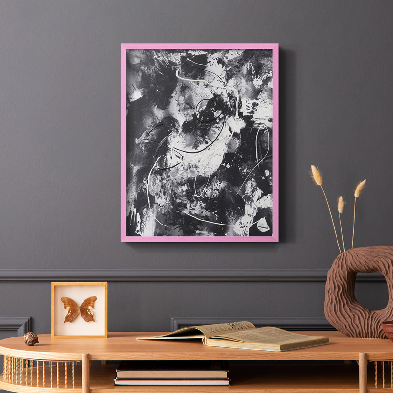 Radical Mix I, reproduction encadrée - bois massif, Rose, H 10 po x l 8 po