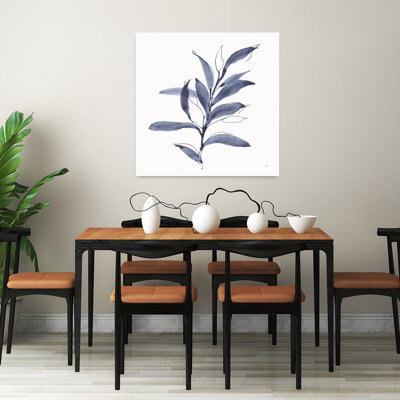 Contemporary Dusk Leaves Ii With Blue Leaf Art