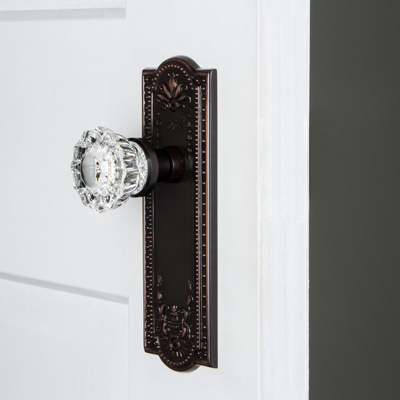 Meadows Plate with Crystal Door Knob, Timeless Bronze