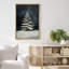 Moody, vert foncé, sapin de Noël, paysage d'hiver, décor de vacances, impression sur toile encadrée-107118546-107118542