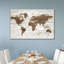 «Wooden World Map III», reproduction sur toile-1037474539