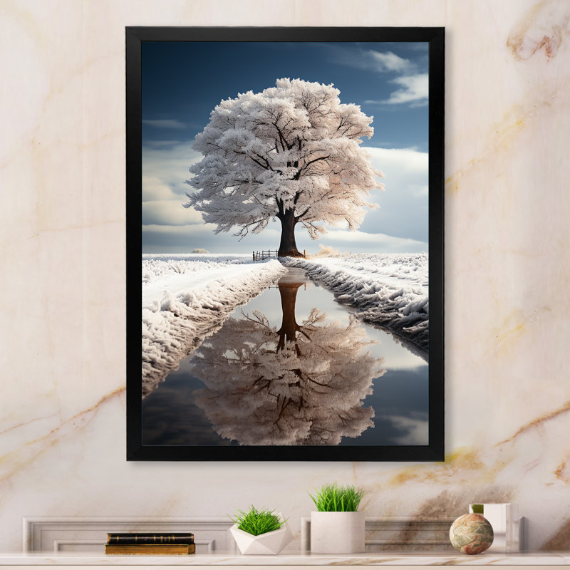 Louberta White Tree Silent Guardians - Print, Cadre photo noir, H 20 po x l 12 po x P 1 po