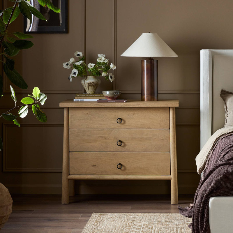 Freddie 3 - Drawer Solid Wood Dresser, Caramel Mango