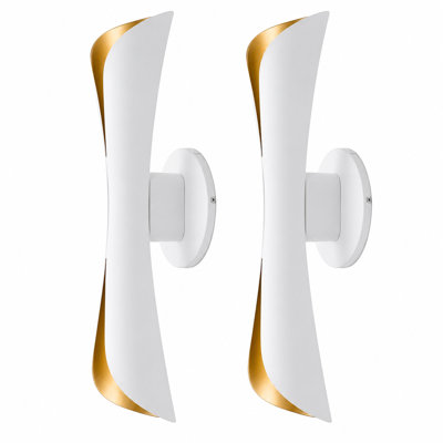 Applique murale moderne blanche, applique murale intérieure câblée, luminaire haut et bas, lampe murale en aluminium pour couloir, chambre à coucher, salle de bain, salon (ampoule non incluse)