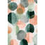 Abstract Circle Wallpaper Green Peach Peel And Stick Removable Wall Decor