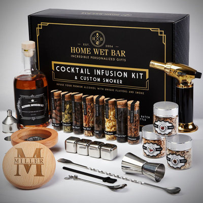 Nécessaire d'infusion de cocktail Speakeasy DIY et boîte pour fumoir à whisky, ensemble de 24 pièces - Cadeaux pour les amateurs de whisky