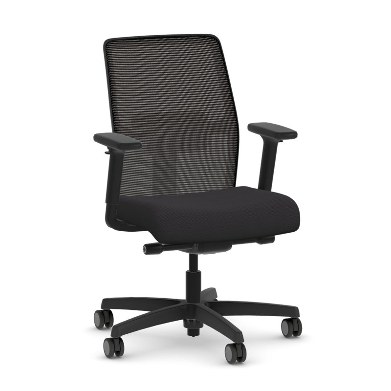 HON Ignition 2.0 Low-Back Mesh Task Chair, Advanced Tilt, Black Frame, Onyx, Onyx, Black, Advanced Tilt