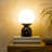 Mila 10" Modern LED Table Lamp with Black Marble Base and Frosted Globe Shade, 3-Way Dimming-78049157