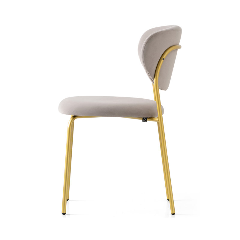 Cozy Upholstered Chair with Metal Frame, Burgundy, Painted Brass
