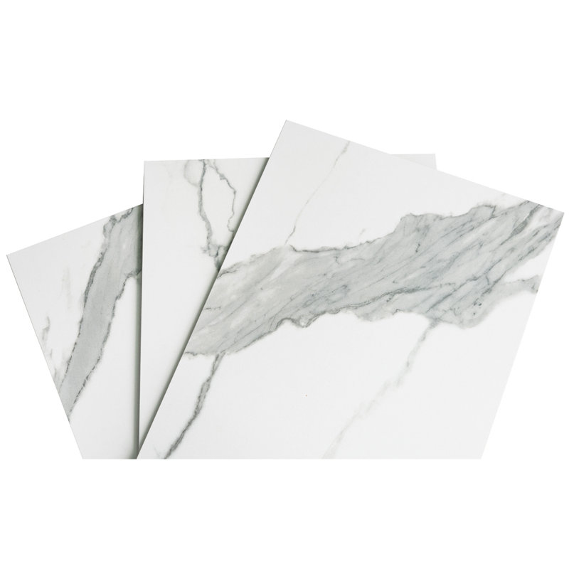 Porto 12" x 24" Porcelain Marble Look Polished Wall & Floor Tile, Calacatta