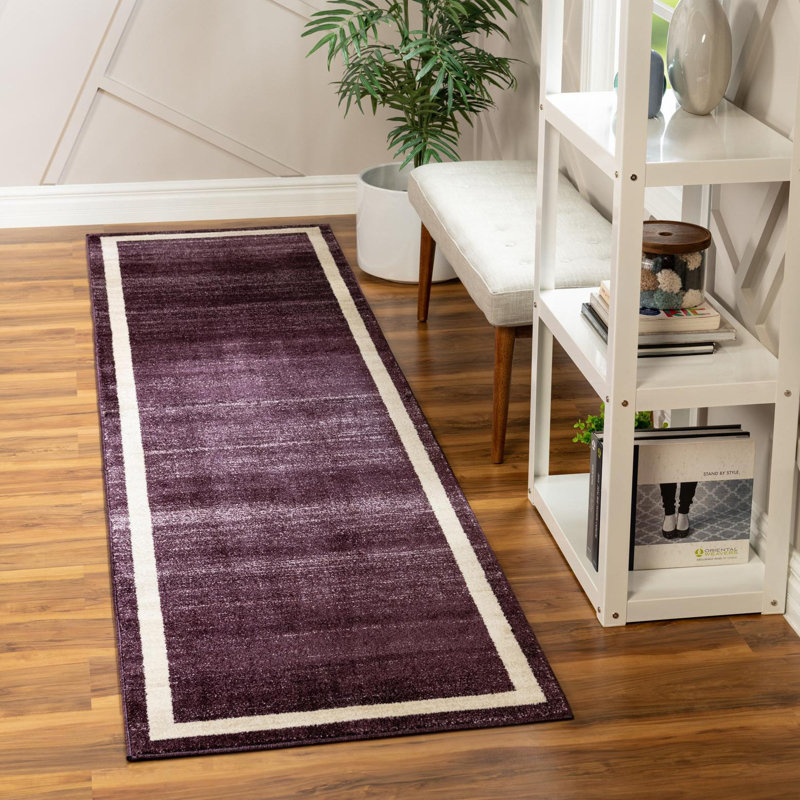 Tapis violet Songul, Tapis de couloir 2 pi 7 po x 10 pi