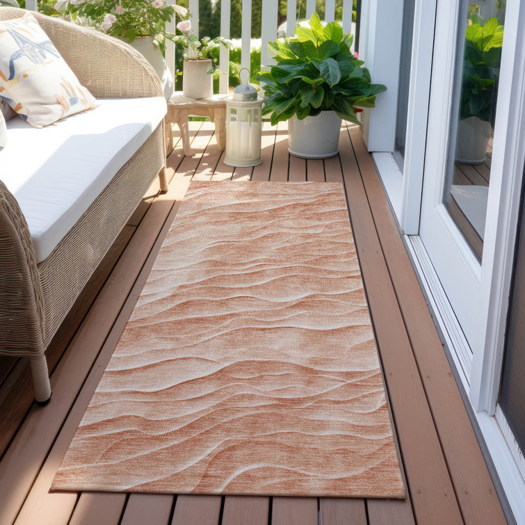Machine Washable Indoor/Outdoor Claudian ACN1615 Coral Rug