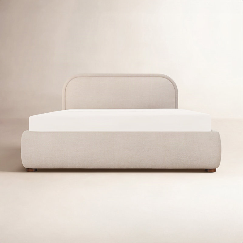 Shonda Upholstered Low Profile Platform Bed, King, Gray