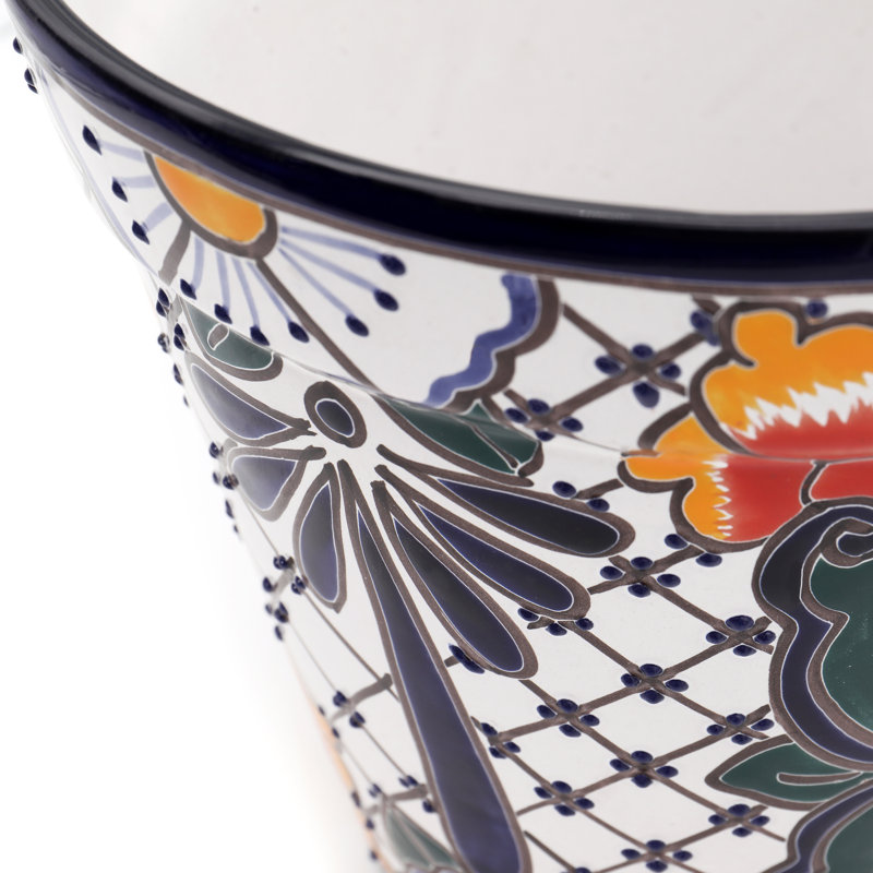 Vase en céramique Talavera, H 10 po x l 10 po x P 10 po