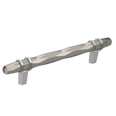 London 6-5/16 inch (160mm) Center-to-Center Satin Nickel/Polished Chrome Cabinet Pull