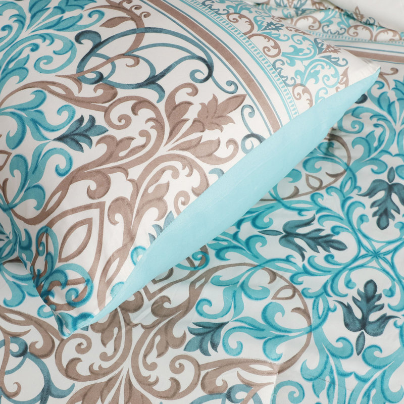 Momentous Microfiber Reversible 5 Piece Comforter Set, Queen Comforter + 2 Standard Shams+2 Throw Pillows