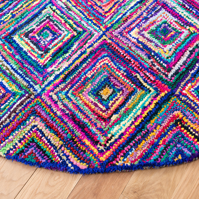 Anaheim Nantucket Hand Tufted Performance Geometric Rug, Round 6'