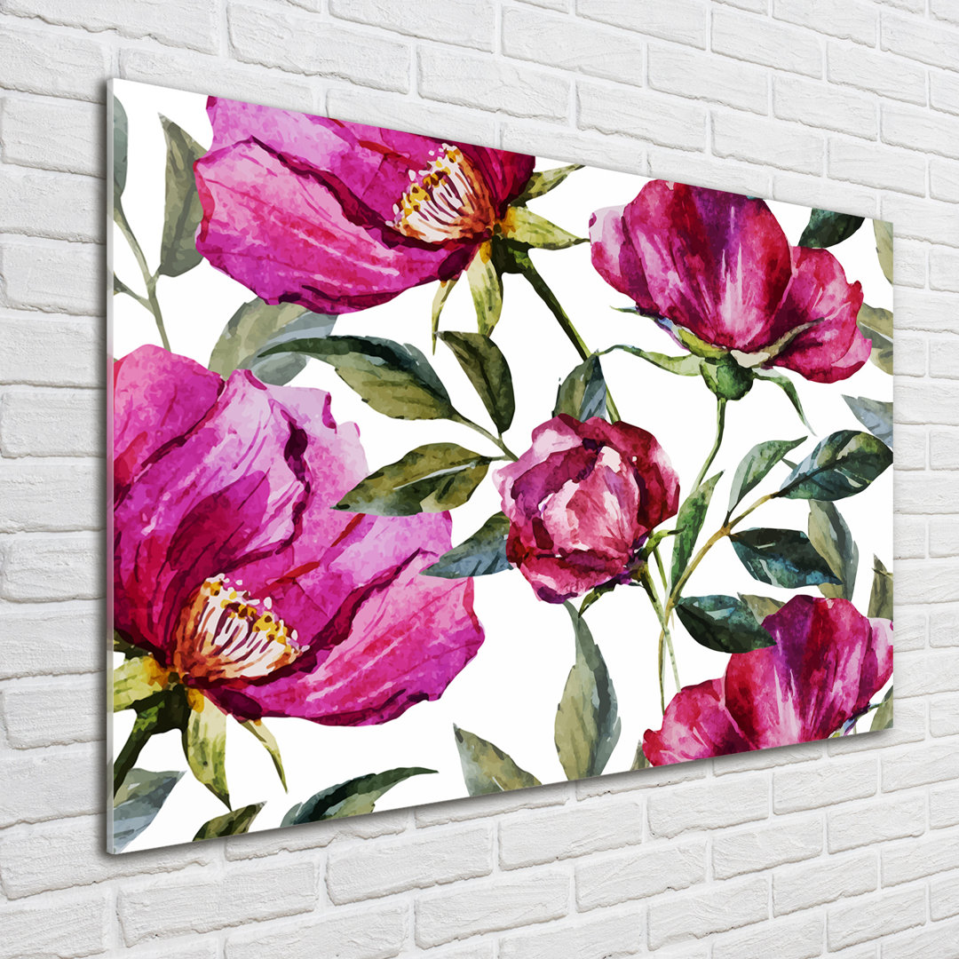 Glasbild Pink Peonies