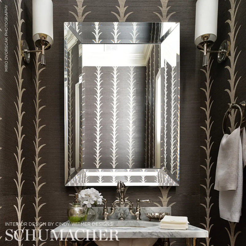 Papier peint Schisacher x Celerie Kemble Acanthus, Gris foncé
