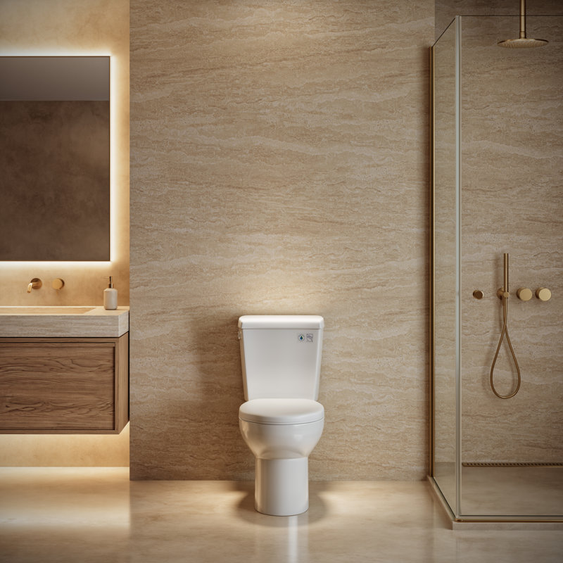 Toilette allongée 2 pièces à hauteur de chaise simple 4,8 LPF Cantrio WC-2104
