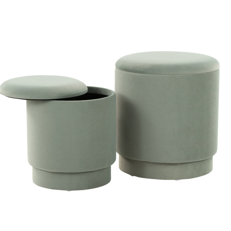 Velours avec couvercles amovibles pour le rangement, rembourrage en mousse confortable, aucun assemblage requis, revêtement intérieur élégant, espace de rangement supplémentaire, deux repose-pieds