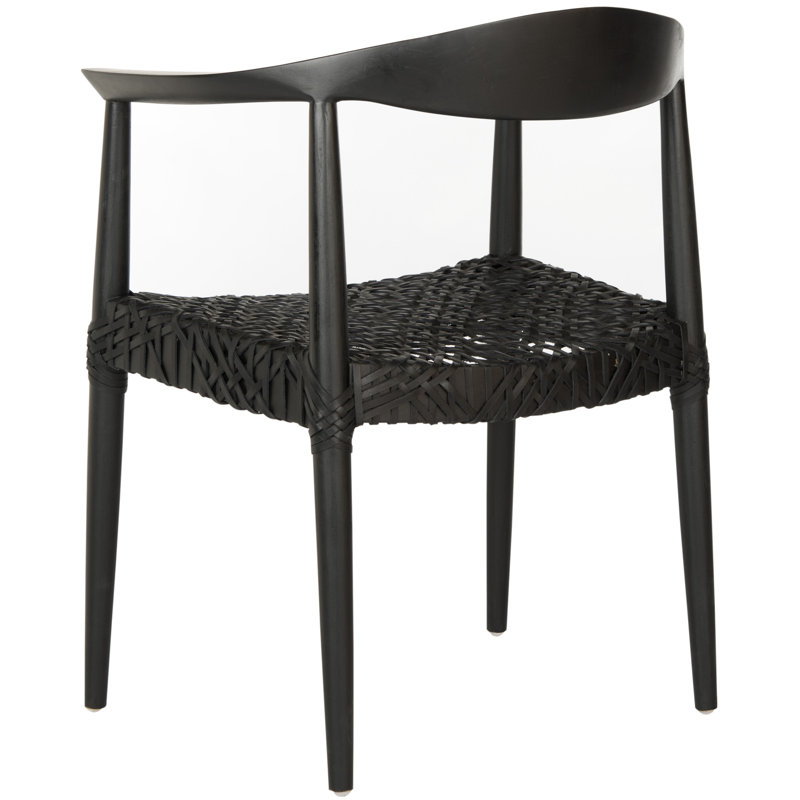 Solid Wood Arm Chair in Black