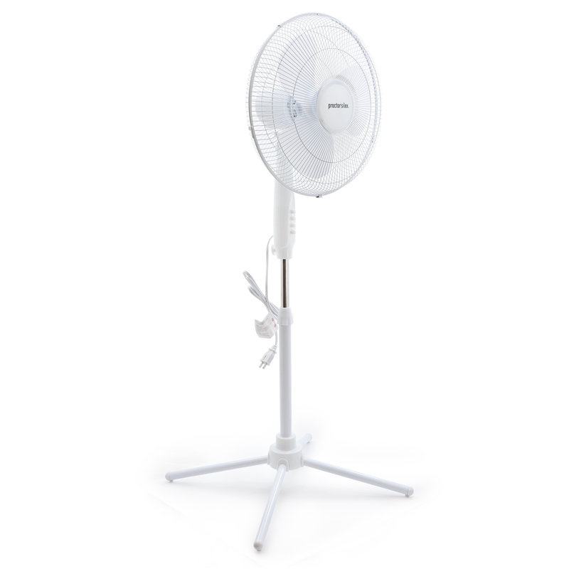 Proctor Silex 16 Inch 50w Oscillating Standing Fan in White, White