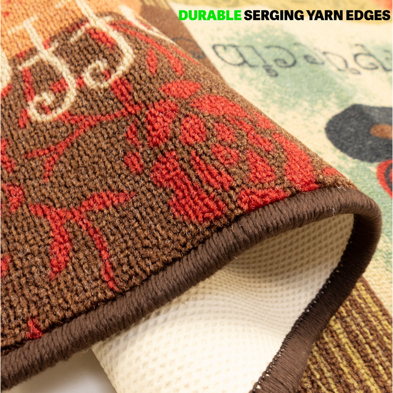 Tapis de cuisine Junien Coffee Lover Cappuccino, Rectangle 1 pi 6 po x 2 pi 6 po