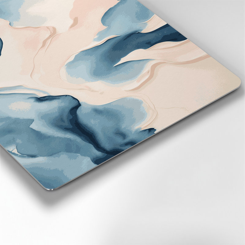 Art mural abstrait en métal beige 21, H 12 po x l 18 po
