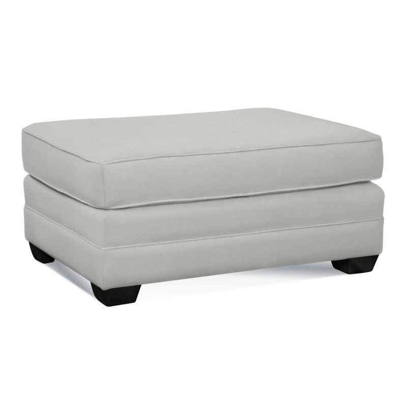 Bedford Upholstered Ottoman, Antique Black , Basic Blue; 0317-63