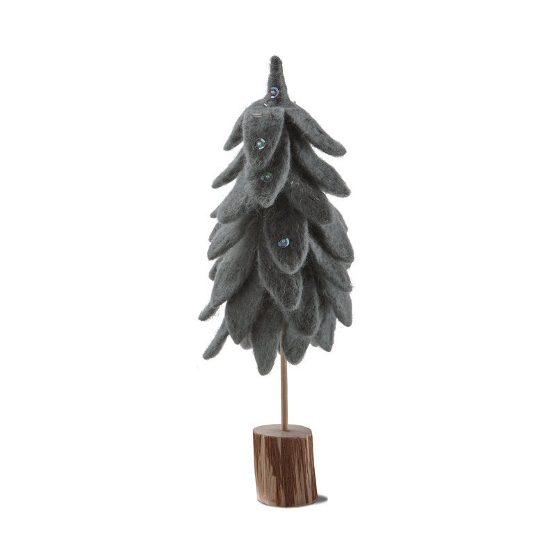 Wooly Felt Tree W/ Log Base Sm