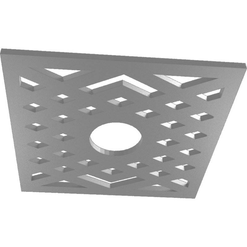 Médaillon de plafond à chevron en PVC de qualité architecturale Chevron, H 40 po x l 40 po x P 1 po, Nickel