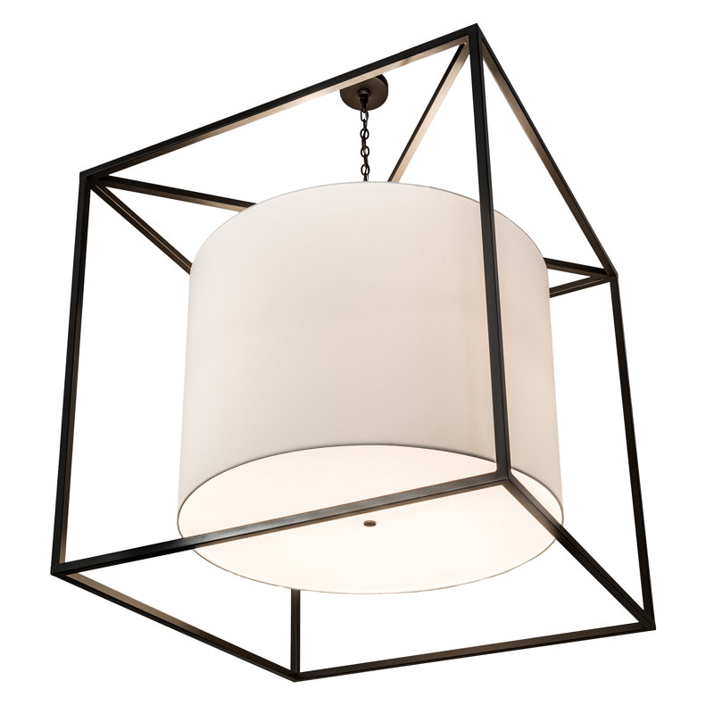 Luminaire suspendu carré 6 lumières Kitzi Cilindro