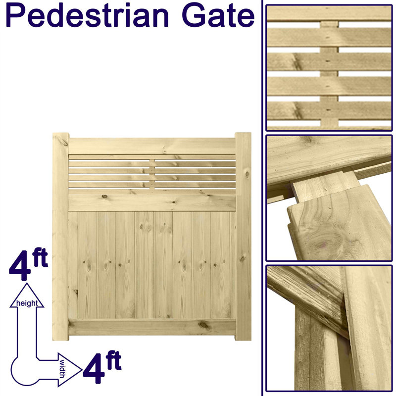Kallas Pressure Treated (Tanalised) Wood Gate, 120cm H x 120cm W x 4.5cm D