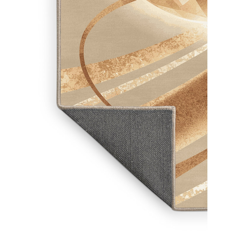 Tapis moelleux et moelleux en cristal de couleur orbe et luxueux Kelb, 5 x 8