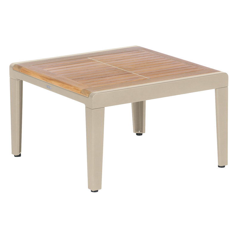 Aura Outdoor Square Teak Coffee Table, Champagne