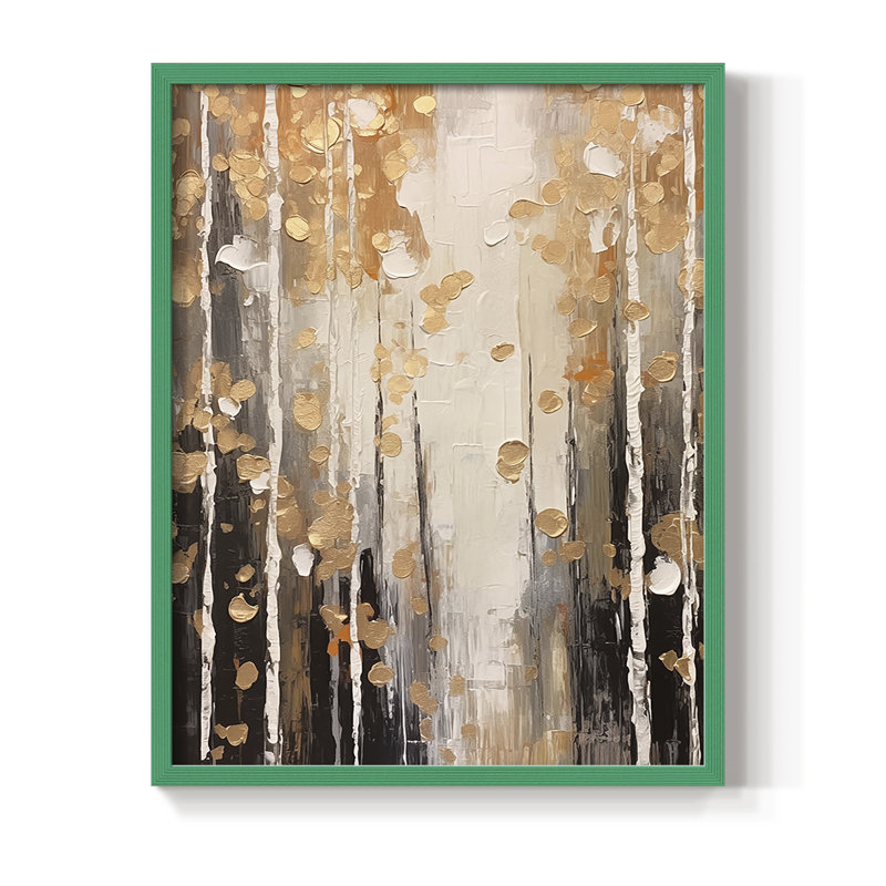 Impression encadrée FLORAL Series DCCXIX - bois massif, H 15 po x l 12 po, Vert