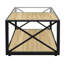 Table basse de style industriel en verre et bois pour l'ambiance de la chambre à coucher, petits objets fonctionnels avec demi-planche de bois, bureau, nettoyage à faible effort-1035832167