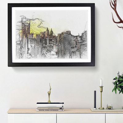 Melbourne Australia Skyline in Abstract - Picture Frame Graphic Art Print