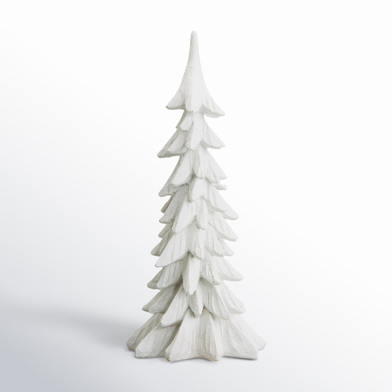 Resin Christmas Table Tree Décor, White